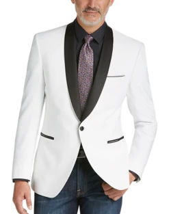 Egara Slim Fit Shawl Lapel Dinner Jacket, White 5 Egara Slim Fit Shawl Lapel Dinner Jacket, White -Elite Suit Shop MW40 11YT 10 EGARA WHITE ALT6