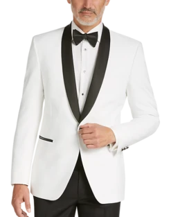 Egara Slim Fit Shawl Lapel Dinner Jacket, White