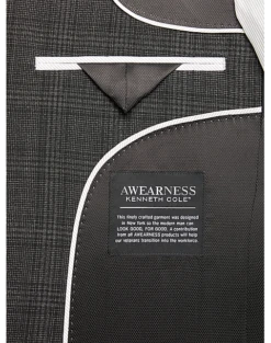 Awearness Kenneth Cole Slim Fit Sport Coat, Charcoal Plaid -Elite Suit Shop MW40 14GM 66 AWEARNESS KENNETH COLE CHARCOAL PLAID ALT2