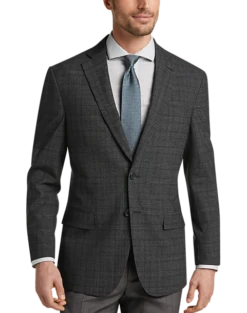 Awearness Kenneth Cole Slim Fit Sport Coat, Charcoal Plaid