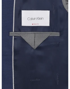 Calvin Klein Slim Fit Wool Sport Coat, Blue Mini Houndstooth 5 Calvin Klein Slim Fit Wool Sport Coat, Blue Mini Houndstooth -Elite Suit Shop MW40 15JA 14 CALVIN KLEIN BLUE ALT2
