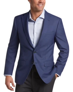 Calvin Klein Slim Fit Wool Sport Coat, Blue Mini Houndstooth