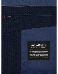 Awearness Kenneth Cole AWEAR-TECH Slim Fit Sport Coat, Navy Check -Elite Suit Shop MW40 15NH 94 AWEARNESS KENNETH COLE NAVY CHECK ALT2