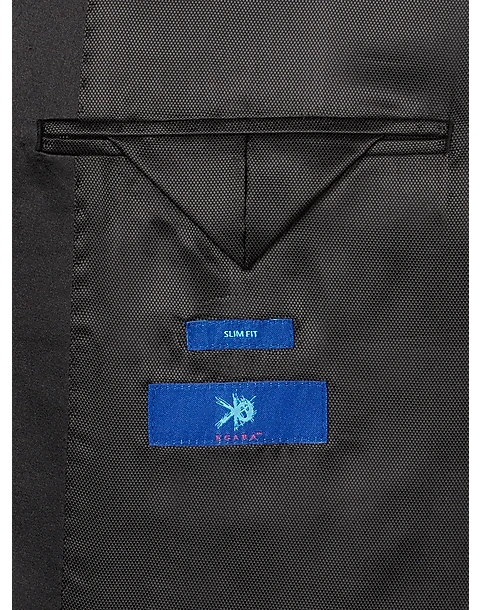 Egara Slim Fit Shawl Lapel Dinner Jacket, Silver Jacquard 3 Egara Slim Fit Shawl Lapel Dinner Jacket, Silver Jacquard - Image 3