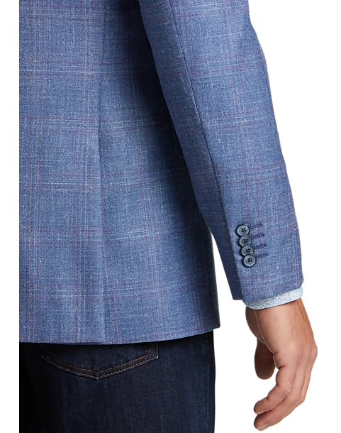 Joseph Abboud Modern Fit Sport Coat, Blue Windowpane Plaid 2 Joseph Abboud Modern Fit Sport Coat, Blue Windowpane Plaid - Image 2