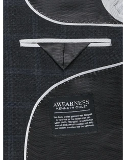 Awearness Kenneth Cole Modern Fit Sport Coat, Charcoal Windowpane -Elite Suit Shop MW40 15TK 66 AWEARNESS KENNETH COLE CHARCOAL WINDOWPANE ALT2