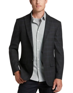 Awearness Kenneth Cole Modern Fit Sport Coat, Charcoal Windowpane