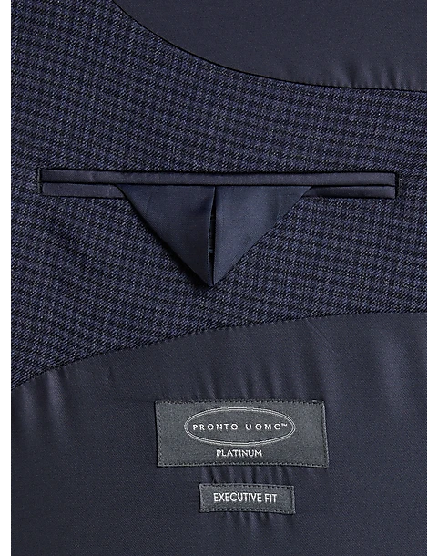 Pronto Uomo Executive Fit Sport Coat, Blue Check 3 Pronto Uomo Executive Fit Sport Coat, Blue Check - Image 3