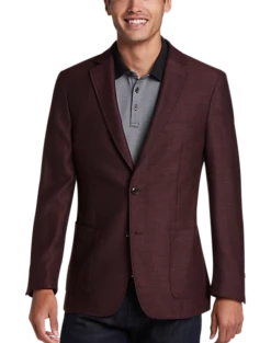 Calvin Klein X-Fit Slim Fit Sport Coat, Burgundy Herringbone