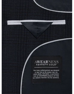 Awearness Kenneth Cole Sport Coat, Navy Plaid -Elite Suit Shop MW40 15Y3 61 AWEARNESS KENNETH COLE NAVY PLAID ALT2