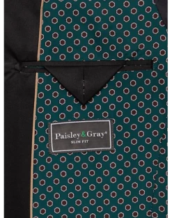 Paisley & Gray Slim Fit Dinner Jacket, Crimson Red 6 Paisley & Gray Slim Fit Dinner Jacket, Crimson Red -Elite Suit Shop MW40 15Z1 06 PAISLEY GRAY BURGUNDY ALT2 1