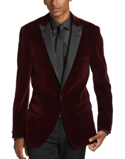 Paisley & Gray Slim Fit Dinner Jacket, Crimson Red