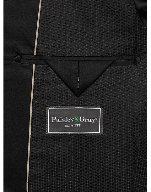Paisley & Gray Slim Fit Dinner Jacket, Gray Jacquard 3 Paisley & Gray Slim Fit Dinner Jacket, Gray Jacquard - Image 3