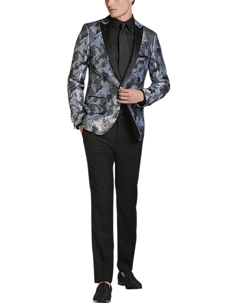 Paisley & Gray Slim Fit Dinner Jacket, Gray Jacquard 4 Paisley & Gray Slim Fit Dinner Jacket, Gray Jacquard - Image 4