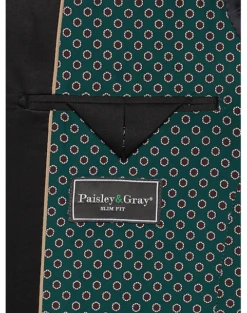 Paisley & Gray Slim Fit Dinner Jacket, Wineberry Plaid 7 Paisley & Gray Slim Fit Dinner Jacket, Wineberry Plaid -Elite Suit Shop MW40 15ZC 60 PAISLEY GRAY WINTERBERRY PLAID ALT3