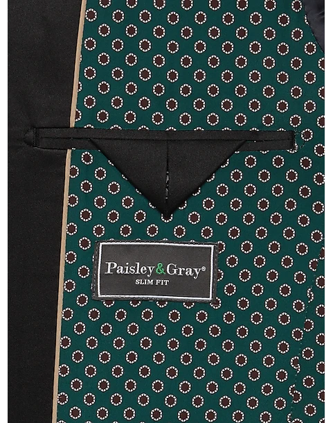 Paisley & Gray Slim Fit Dinner Jacket, Wineberry Plaid 4 Paisley & Gray Slim Fit Dinner Jacket, Wineberry Plaid - Image 4