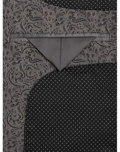 Egara Slim Fit Notch Lapel Dinner Jacket, Gray Paisley -Elite Suit Shop MW40 160R 74 EGARA GRAY PAISLEY ALT2