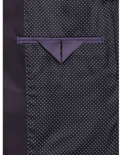 Egara Slim Fit Shawl Lapel Dinner Jacket, Plum Jacquard -Elite Suit Shop MW40 160W 07 EGARA PLUM JACQUARD ALT2