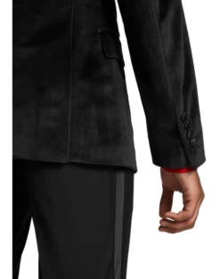 Paisley & Gray Slim Fit Double Breasted Dinner Jacket, Black -Elite Suit Shop MW40 168L 02 PAISLEY GRAY BLACK ALT2