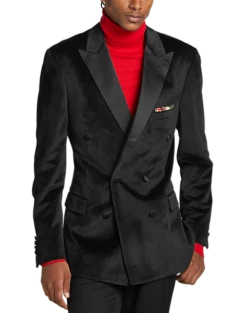 Paisley & Gray Slim Fit Double Breasted Dinner Jacket, Crimson Red