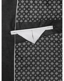 Daniel Hechter Modern Fit Vegan Leather Sport Coat, Black -Elite Suit Shop MW40 16FD 02 DANIEL HECHTER BLACK ALT2