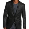 Daniel Hechter Modern Fit Vegan Leather Sport Coat, Black