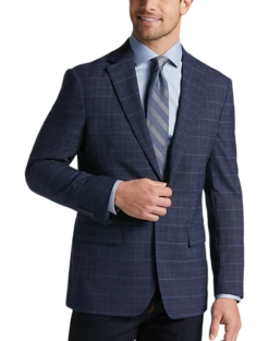 Awearness Kenneth Cole Modern Fit Sport Coat, Navy Plaid