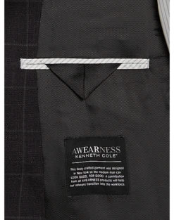 Awearness Kenneth Cole Modern Fit Sport Coat, Wine Windowpane -Elite Suit Shop MW40 16GK 60 AWEARNESS KENNETH COLE WINE WINDOWPANE ALT2
