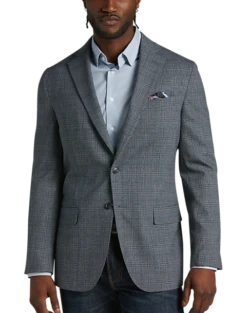 Awearness Kenneth Cole Modern Fit Sport Coat, Teal Plaid