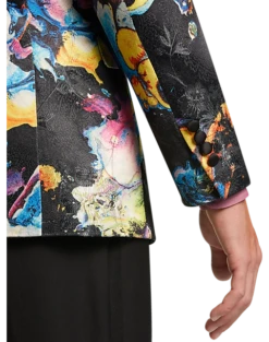 Paisley & Gray Slim Fit Dinner Jacket, Multicolor Abstract Art -Elite Suit Shop MW40 16J0 50 PAISLEY GRAY BRIGHT MULTI ALT2