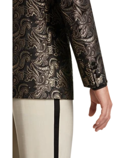 Paisley & Gray Slim Fit Dinner Jacket, Brown & Gold Jacquard -Elite Suit Shop MW40 16J4 73 PAISLEY GRAY BROWN GOLD ALT2