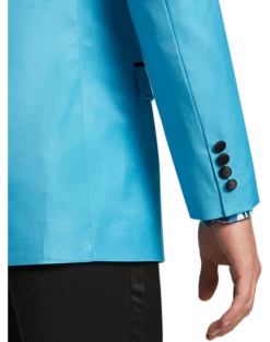 Paisley & Gray Slim Fit Dinner Jacket, Turquoise 6 Paisley & Gray Slim Fit Dinner Jacket, Turquoise -Elite Suit Shop MW40 16J7 25 PAISLEY GRAY TURQUOISE ALT2 1