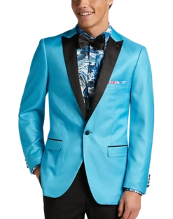 Paisley & Gray Slim Fit Dinner Jacket, Turquoise