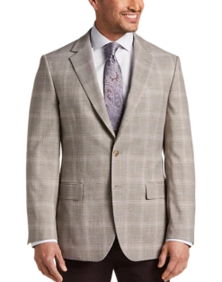 Pronto Uomo Modern Fit Notch Lapel Sport Coat, Tan Plaid