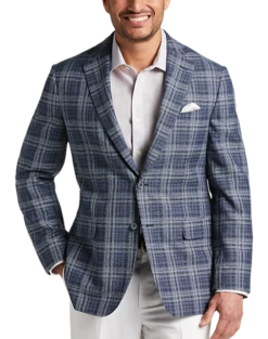 Joseph Abboud Modern Fit Notch Lapel Sport Coat, Blue Plaid