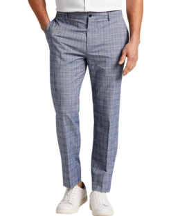 Michael Strahan Modern Fit Pants, Navy Plaid