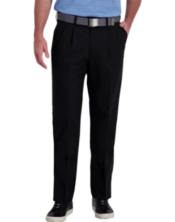 Haggar Cool Right® Performance Flex Classic Fit Pleated-Front Pants, Black