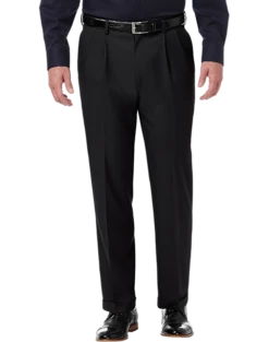 Haggar Premium Comfort Classic Fit Pleat-Front Pants, Medium Khaki