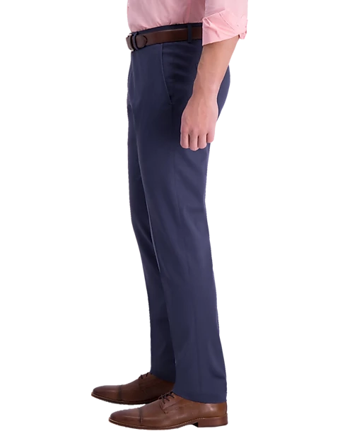 Haggar Iron-Free Premium Khaki™ Slim/Straight Fit Flat-Front Pants, Heather Gray 3 Haggar Iron-Free Premium Khaki™ Slim/Straight Fit Flat-Front Pants, Heather Gray - Image 3