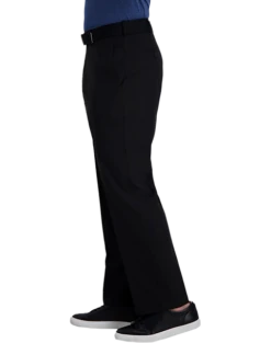 Haggar Cool Right® Performance Flex Classic Fit Flat-Front Pants, Khaki Heather 6 Haggar Cool Right® Performance Flex Classic Fit Flat-Front Pants, Khaki Heather -Elite Suit Shop MW40 235U 02 HAGGAR BLACK SOLID ALT2 2
