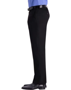 J.M. Haggar™ 4-Way Stretch Classic Fit Flat-Front Pants, Blue 6 J.M. Haggar™ 4-Way Stretch Classic Fit Flat-Front Pants, Blue -Elite Suit Shop MW40 235W 02 HAGGAR BLACK SOLID ALT2 2