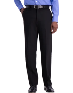 J.M. Haggar™ 4-Way Stretch Classic Fit Flat-Front Pants, Light Gray