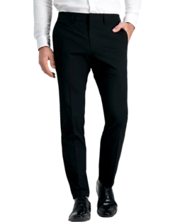 J.M. Haggar Ultra Slim Fit Flat-Front Pants, Black Sharkskin