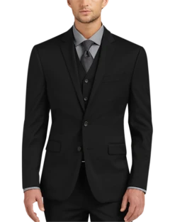 Awearness Kenneth Cole AWEAR-TECH Slim Fit Suit, Black -Elite Suit Shop MW40 31K3 02 AWEARNESS BY KENNETH COLE BLACK ALT2