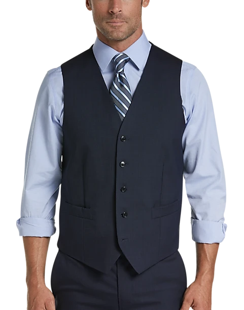 Joseph Abboud Blue Tic Modern Fit Suit Separates Vest 1 Joseph Abboud Blue Tic Modern Fit Suit Separates Vest