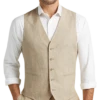 JOE Joseph Abboud Linen Slim Fit Suit Separates Vest, Tan