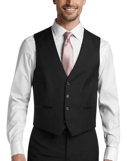 Calvin Klein Slim Fit Suit Separates Tuxedo Vest, Black 1 Calvin Klein Slim Fit Suit Separates Tuxedo Vest, Black