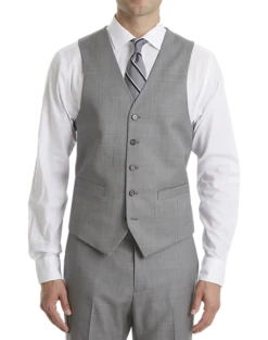 Lauren By Ralph Lauren Classic Fit Suit Separates Vest, Light Gray Sharkskin