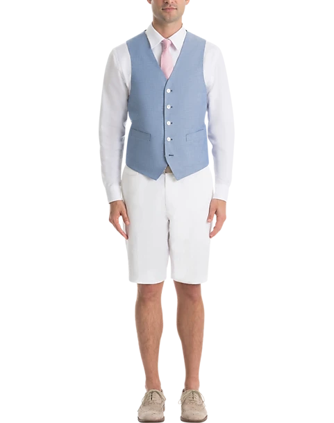 Lauren By Ralph Lauren Classic Fit Suit Separates Vest, Light Blue Chambray