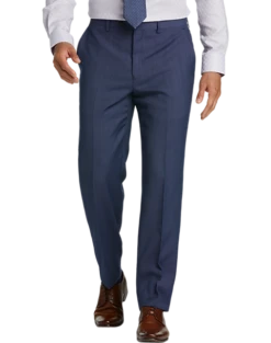 Lauren By Ralph Lauren Classic Fit Suit Separates Pants, Blue Tic
